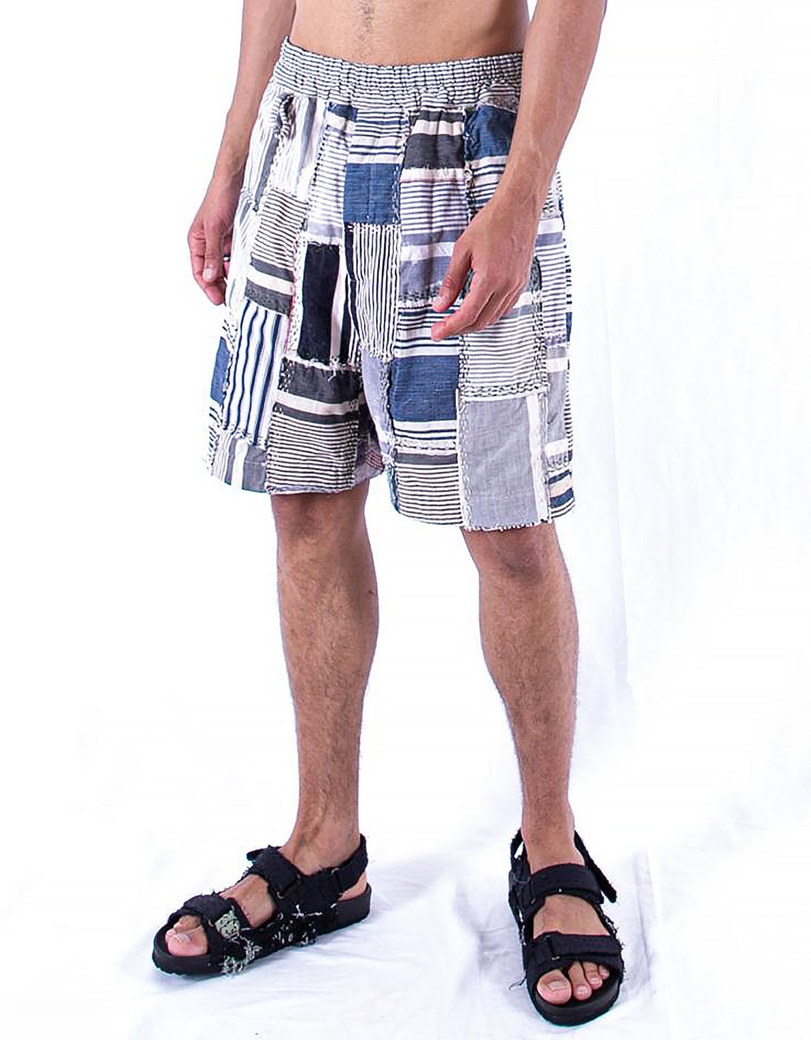 Vintage Ticking Patchwork Blaze Shorts