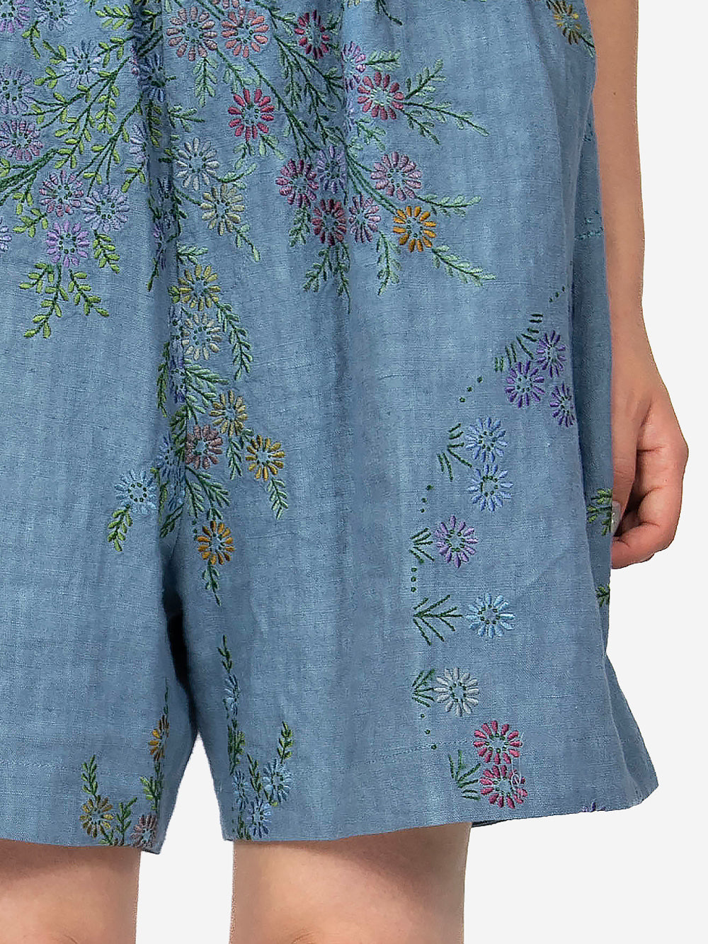 1920s Embroidered Linen Blaze Shorts