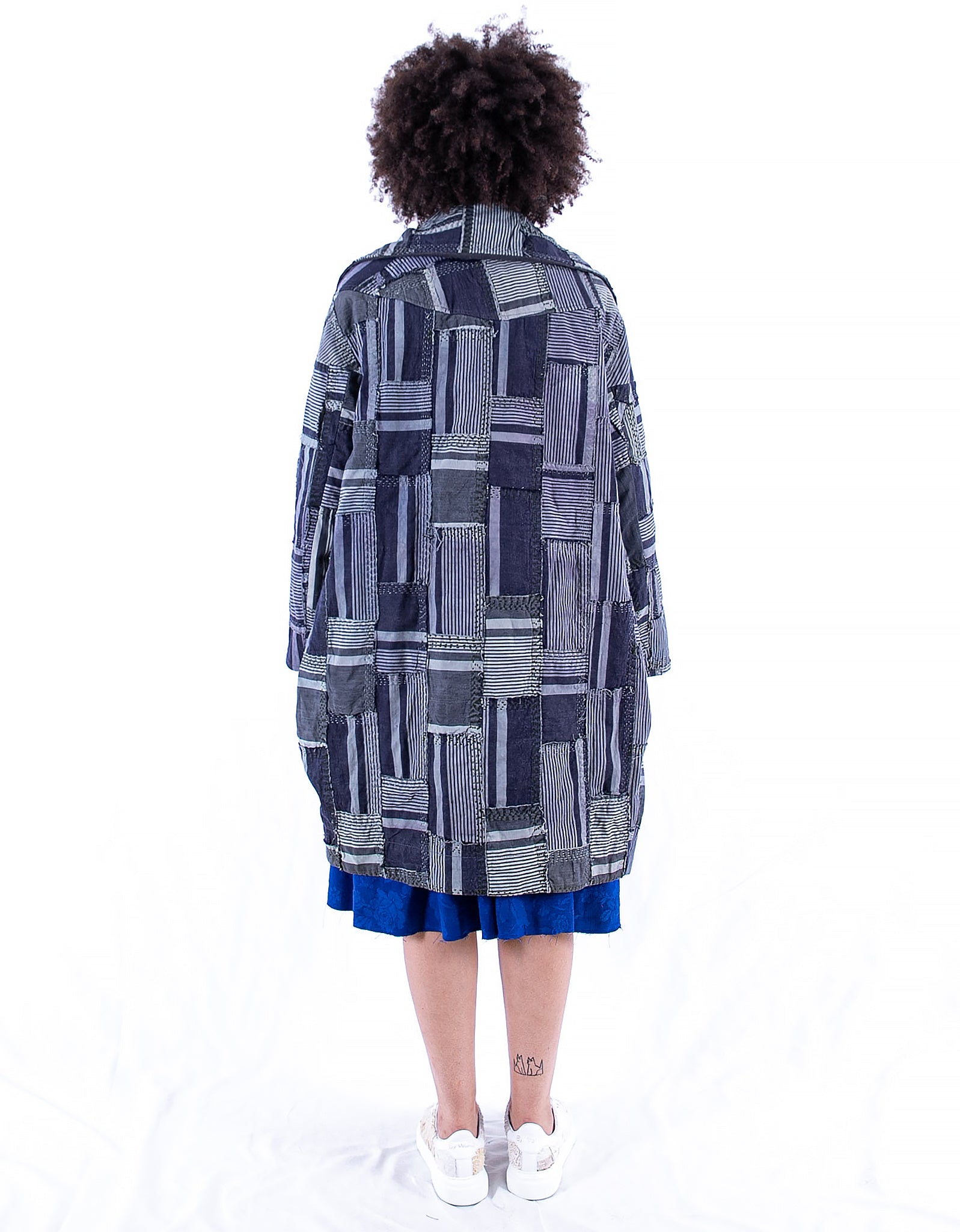 19th Century French Ticking Cocoon Coat