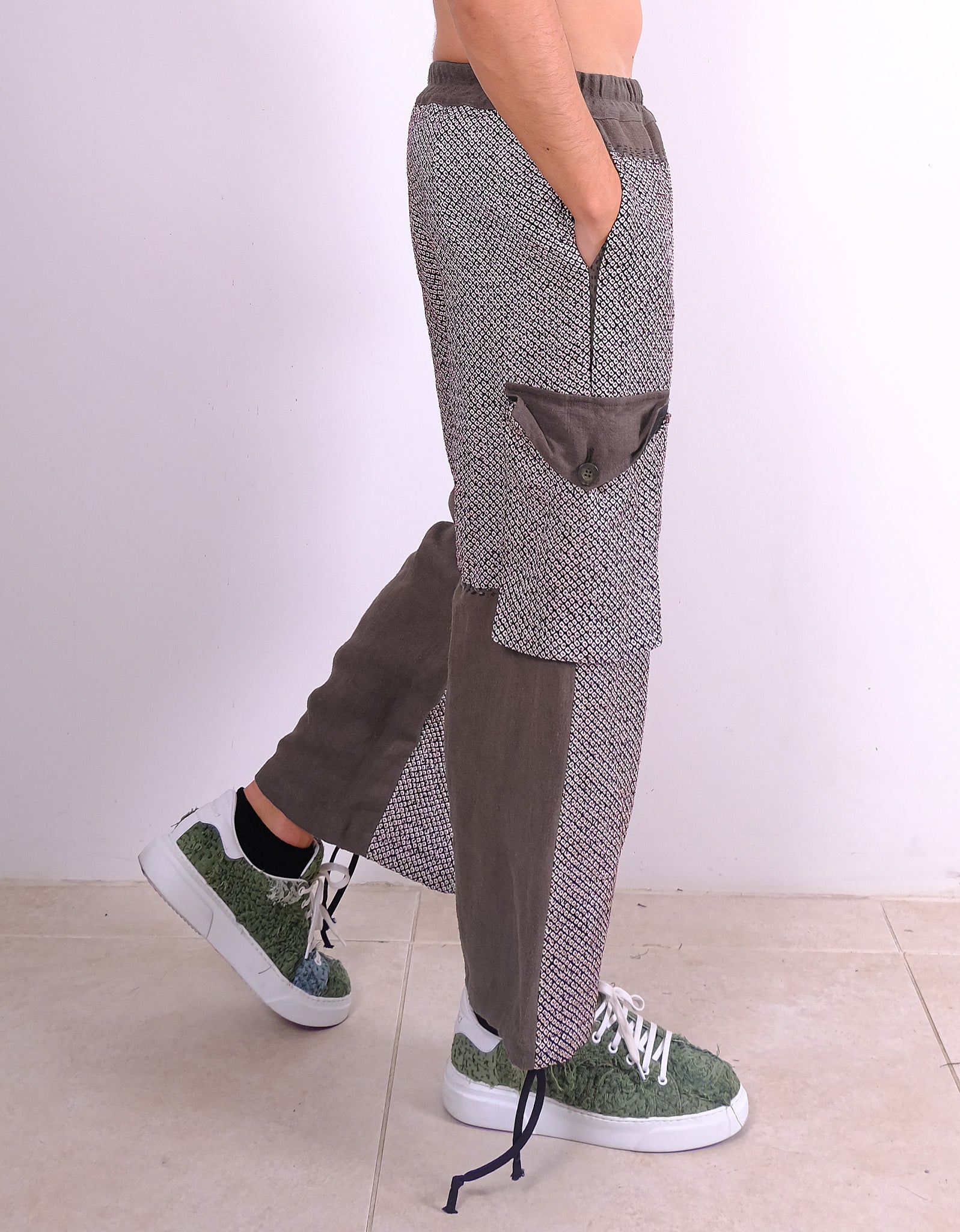 Vintage Linen Combat Trousers