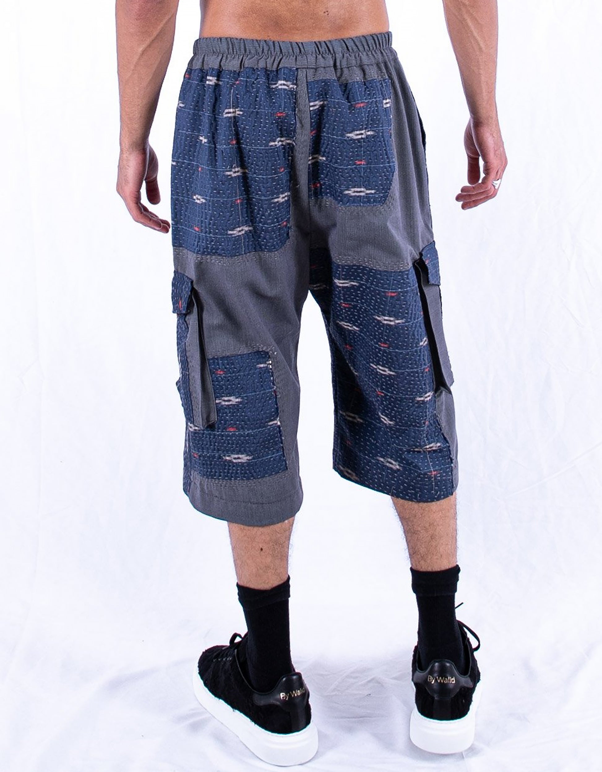 Vintage Kimono Cropped Combat Trousers