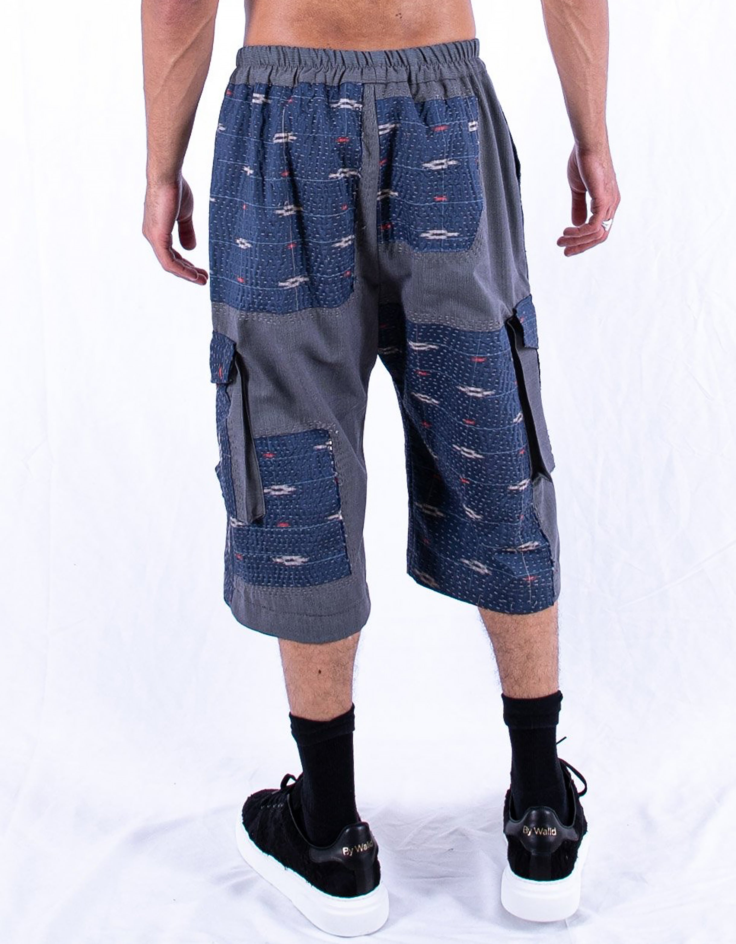 Vintage Kimono Cropped Combat Trousers