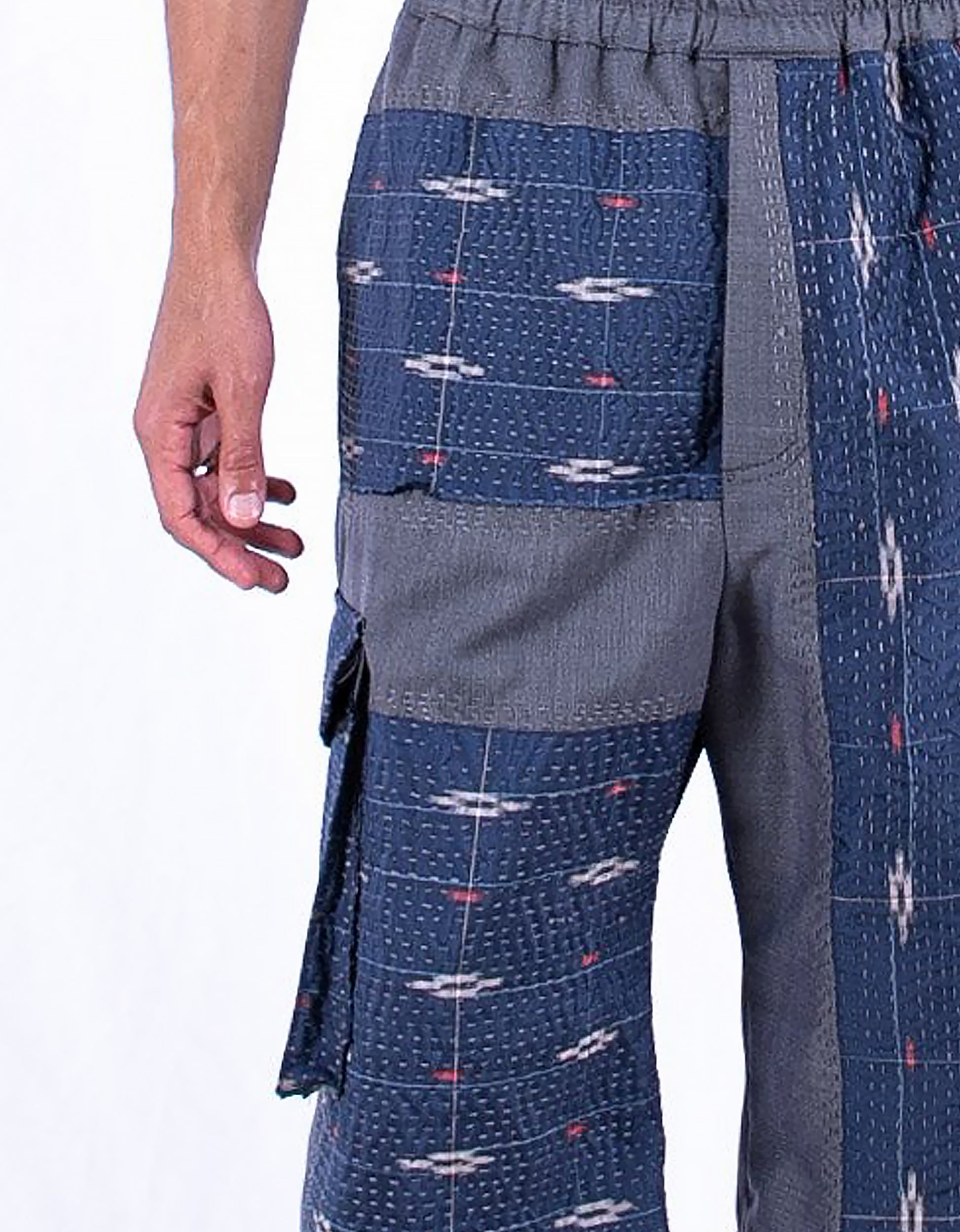 Vintage Kimono Cropped Combat Trousers
