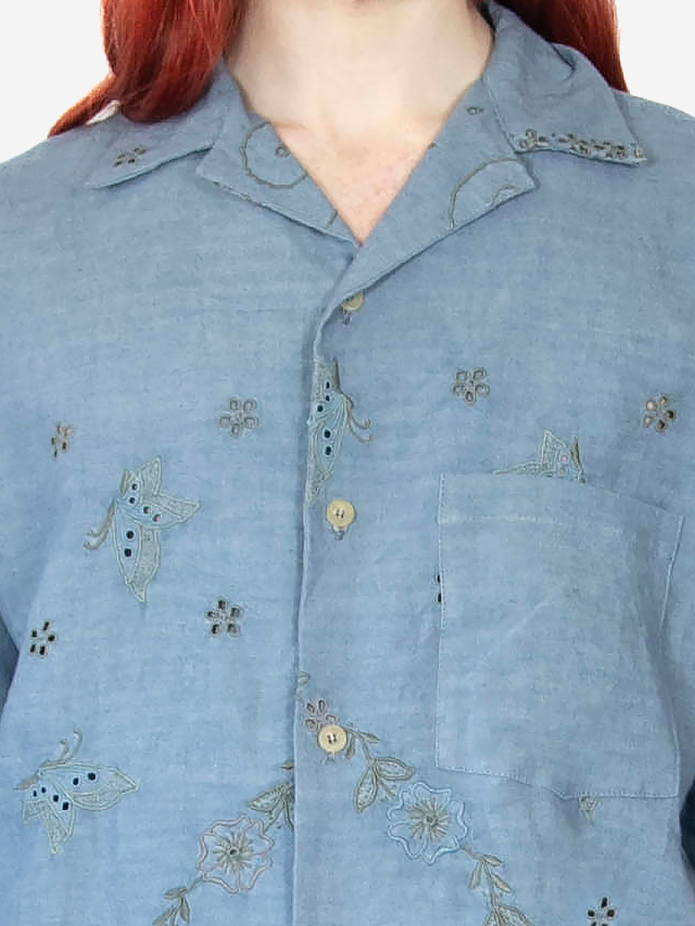 Vintage Embroidered Hanky Cuban Shirt
