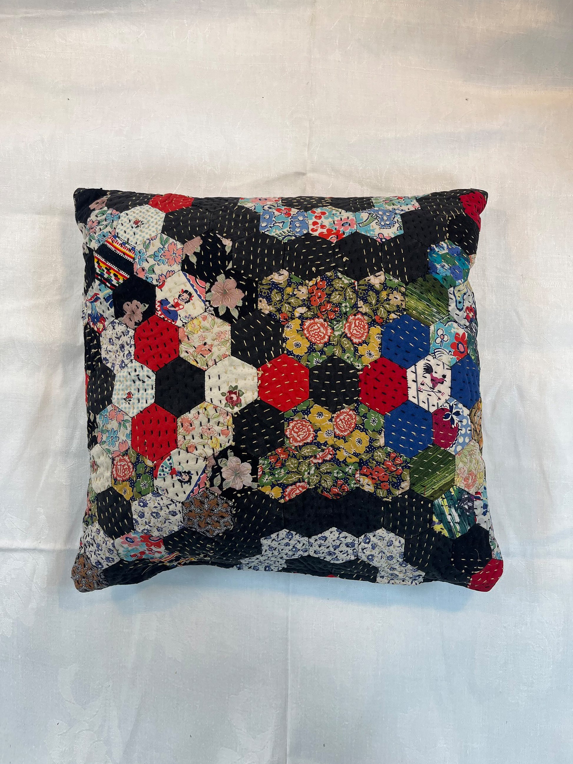 1920s Log Cabin Patchwork Cushion | 1386