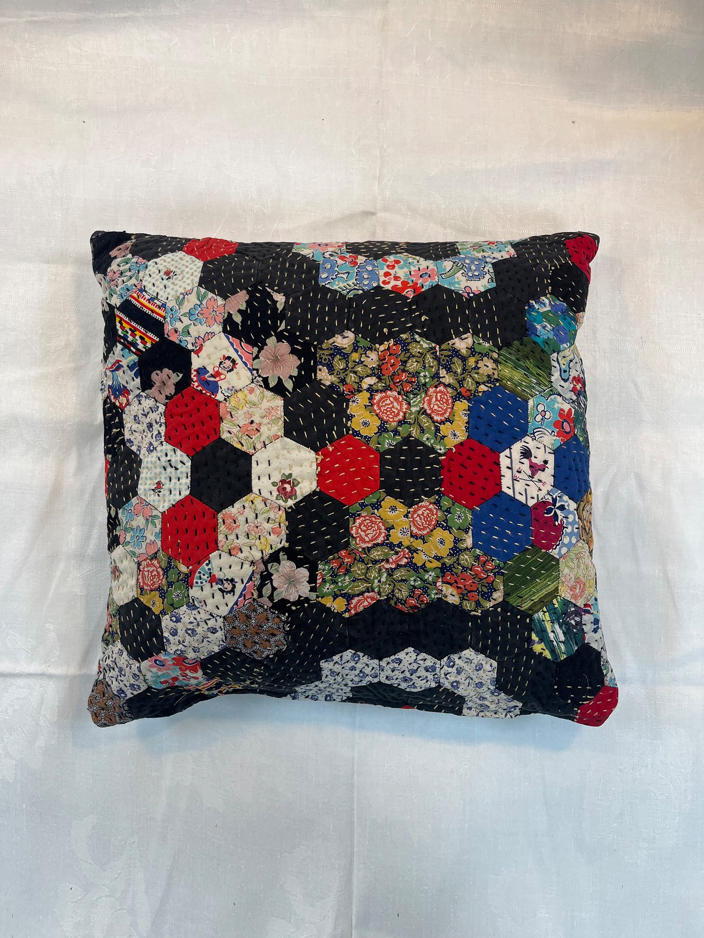 1920s Log Cabin Patchwork Cushion | 1257