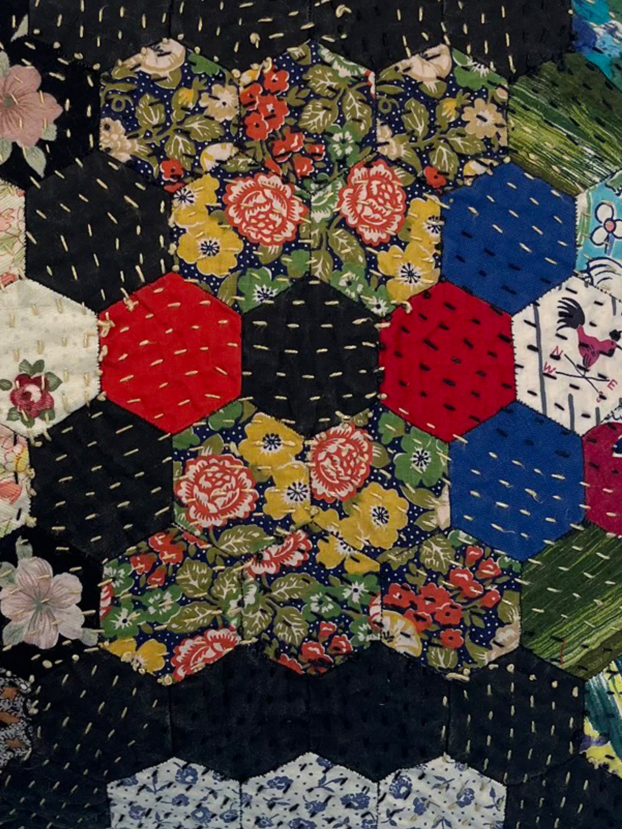 1920s Log Cabin Patchwork Cushion | 1257