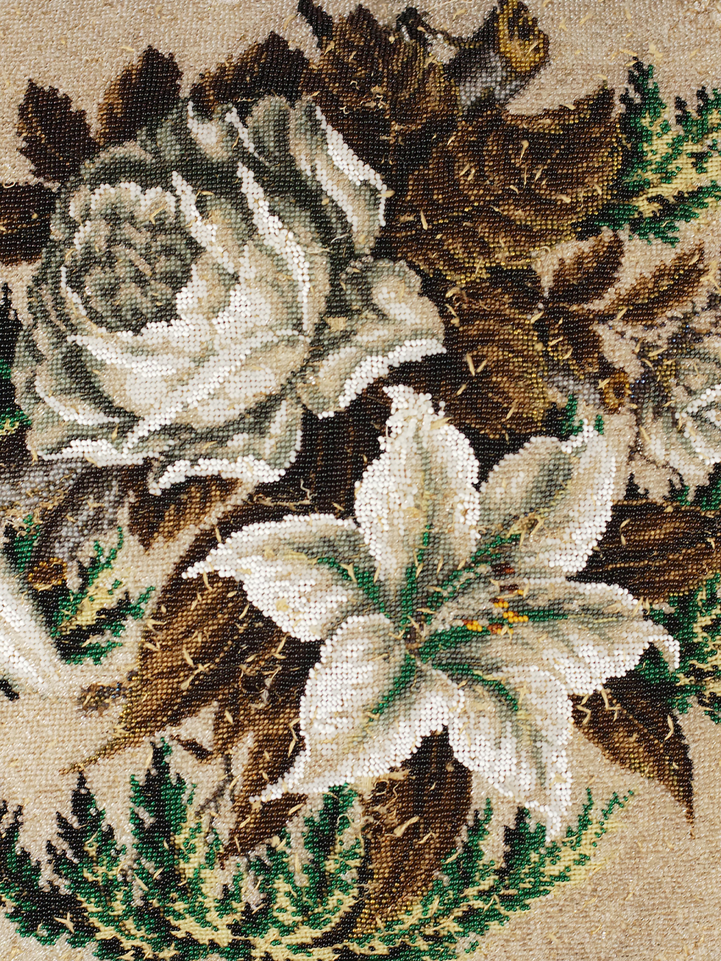 19th Century Napoleon III Wool & Bead Cushion | 1307