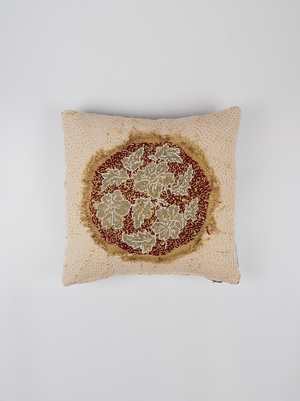 19th Century Glass Bead & Needlepoint Cushion | 1380