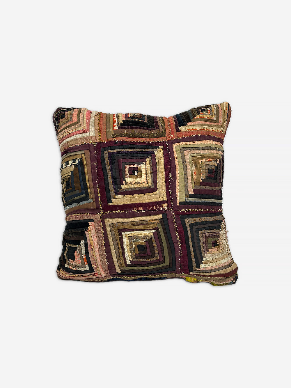 19th Century Log Cabin Patchwork Cushion | 1608