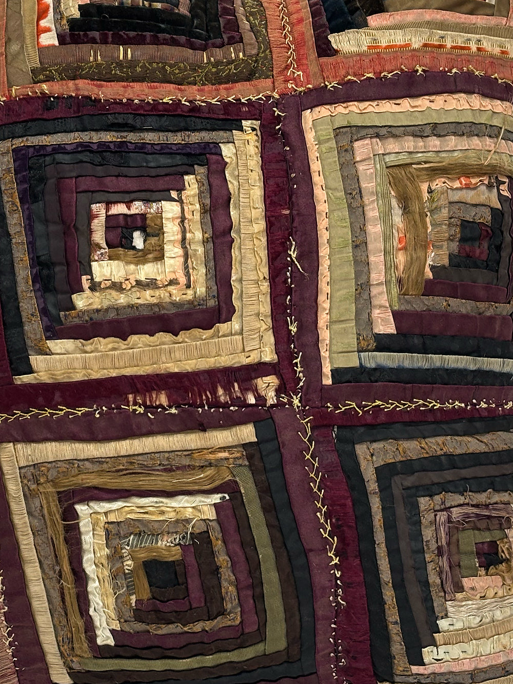 19th Century Log Cabin Patchwork Cushion | 1608