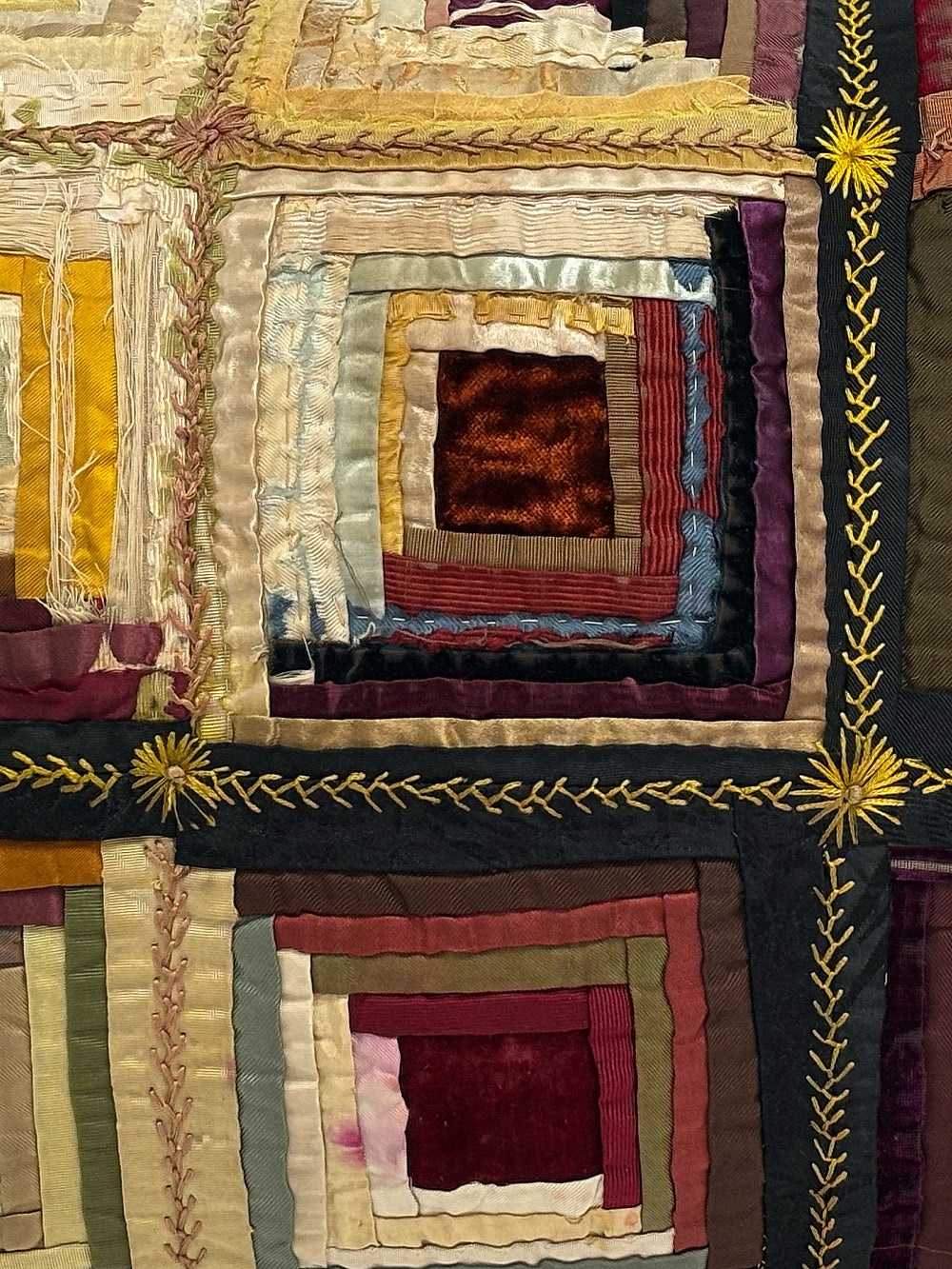 19th Century Log Cabin Patchwork Cushion | 1612