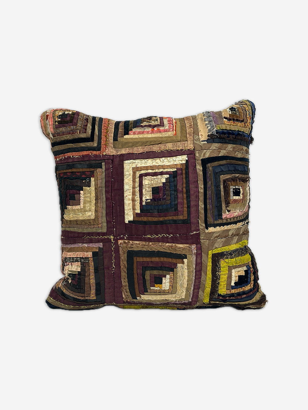19th Century Log Cabin Patchwork Cushion | 1617