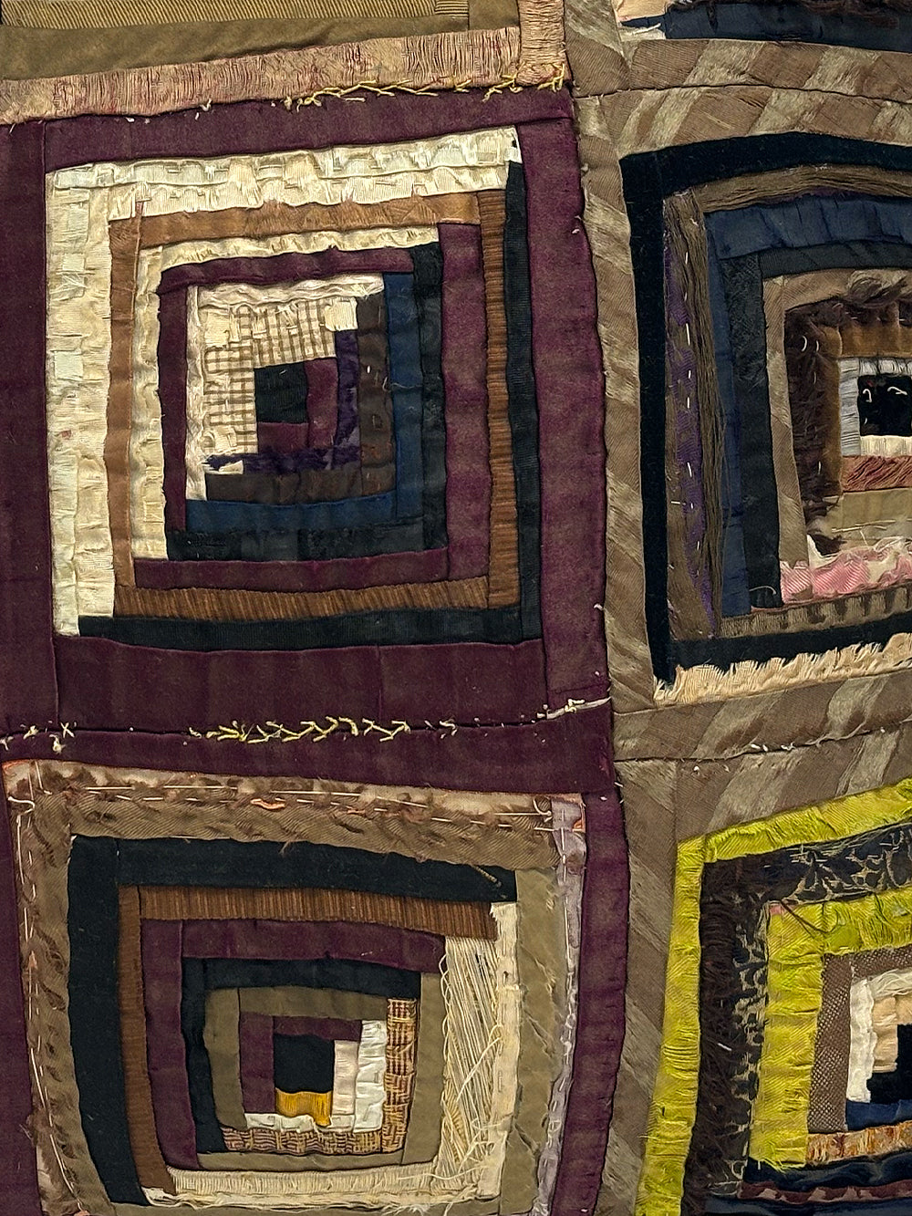 19th Century Log Cabin Patchwork Cushion | 1617
