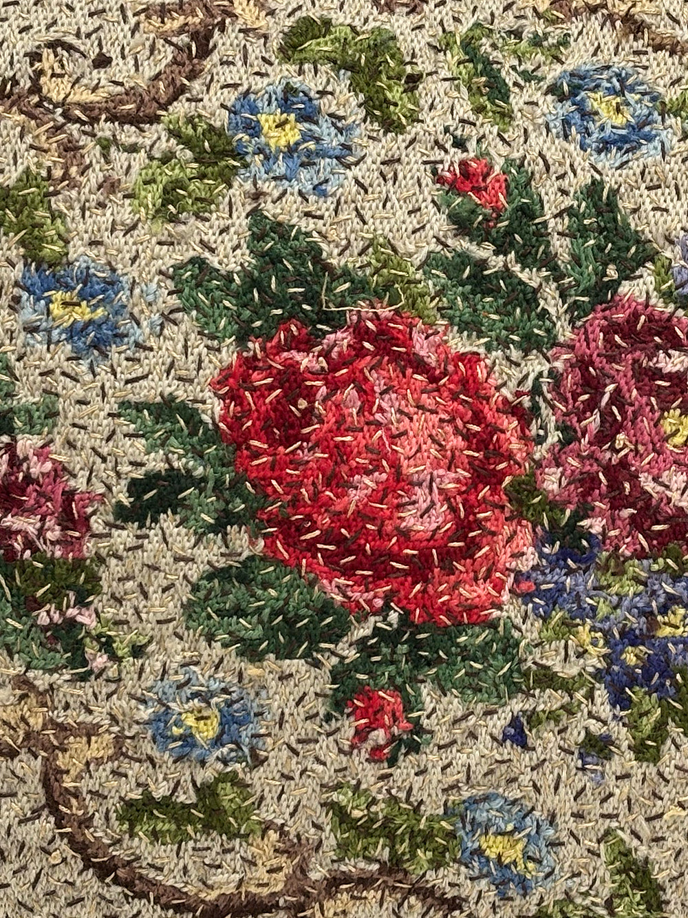 19th Century Edwardian Woollen Needlepoint Cushion | 1620
