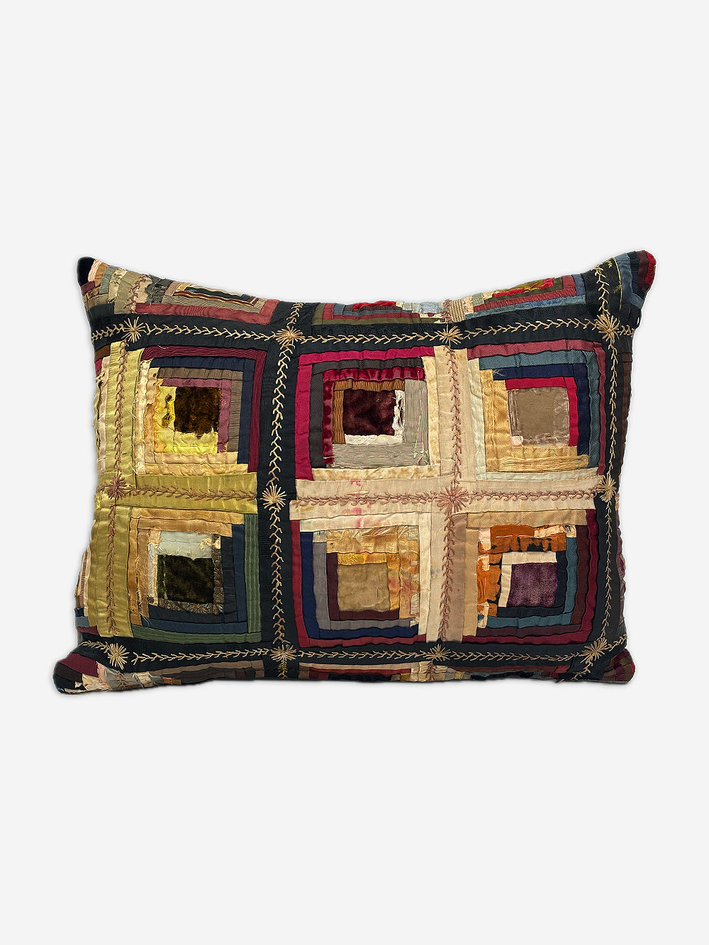 19th Century Log Cabin Patchwork Cushion | 1627