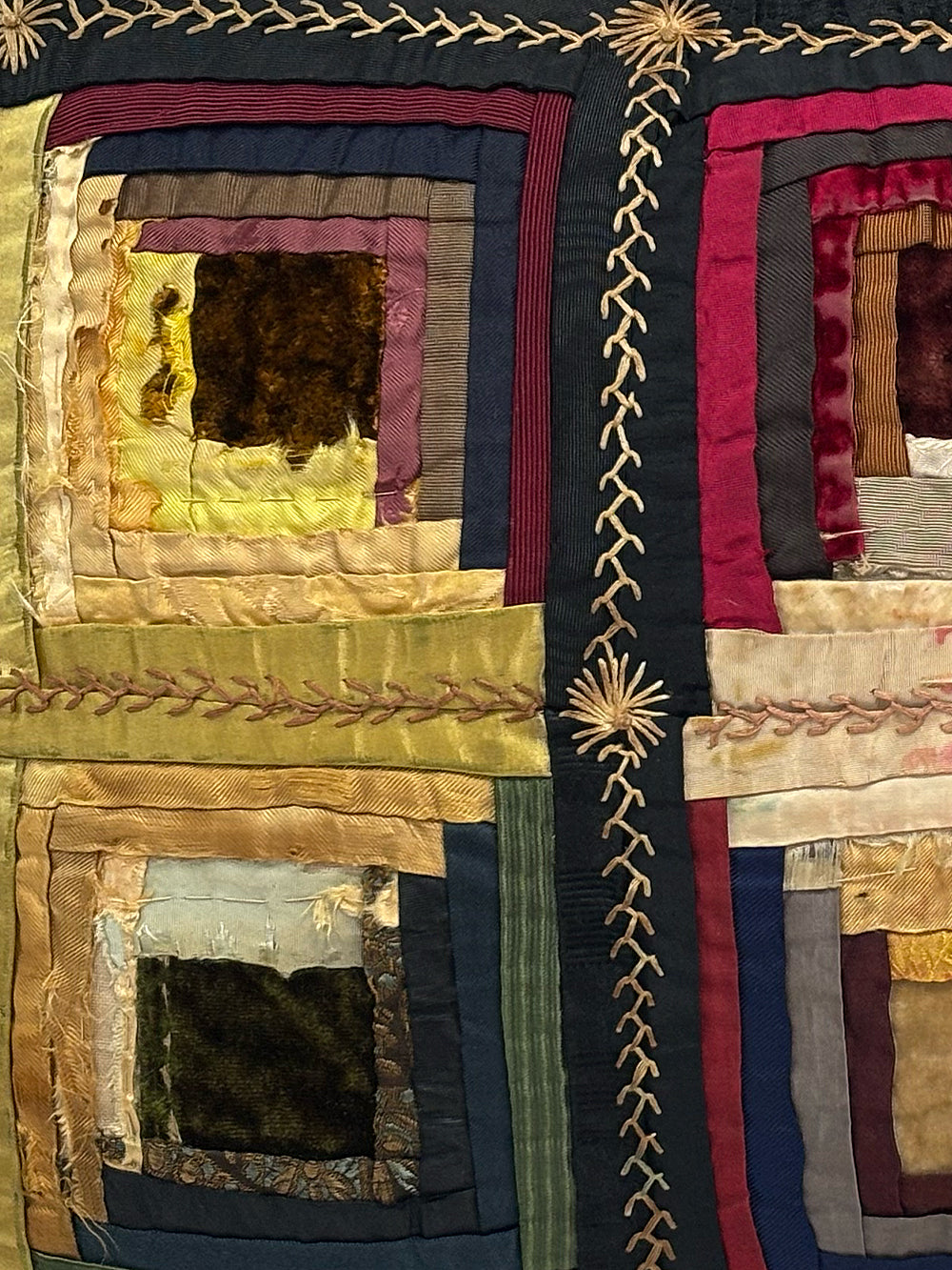 19th Century Log Cabin Patchwork Cushion | 1627