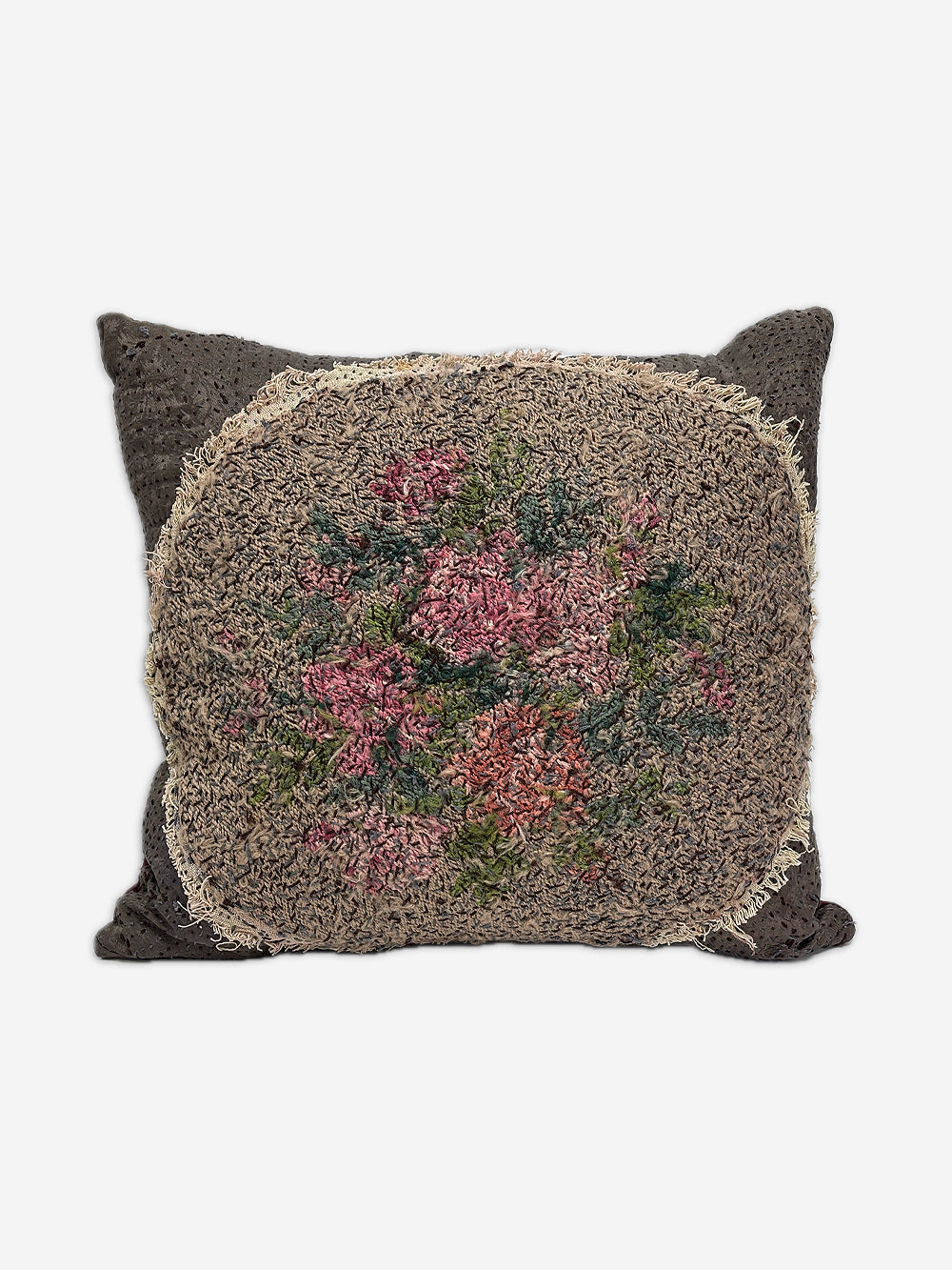 19th Century English Woollen Needlepoint Cushion | 1628