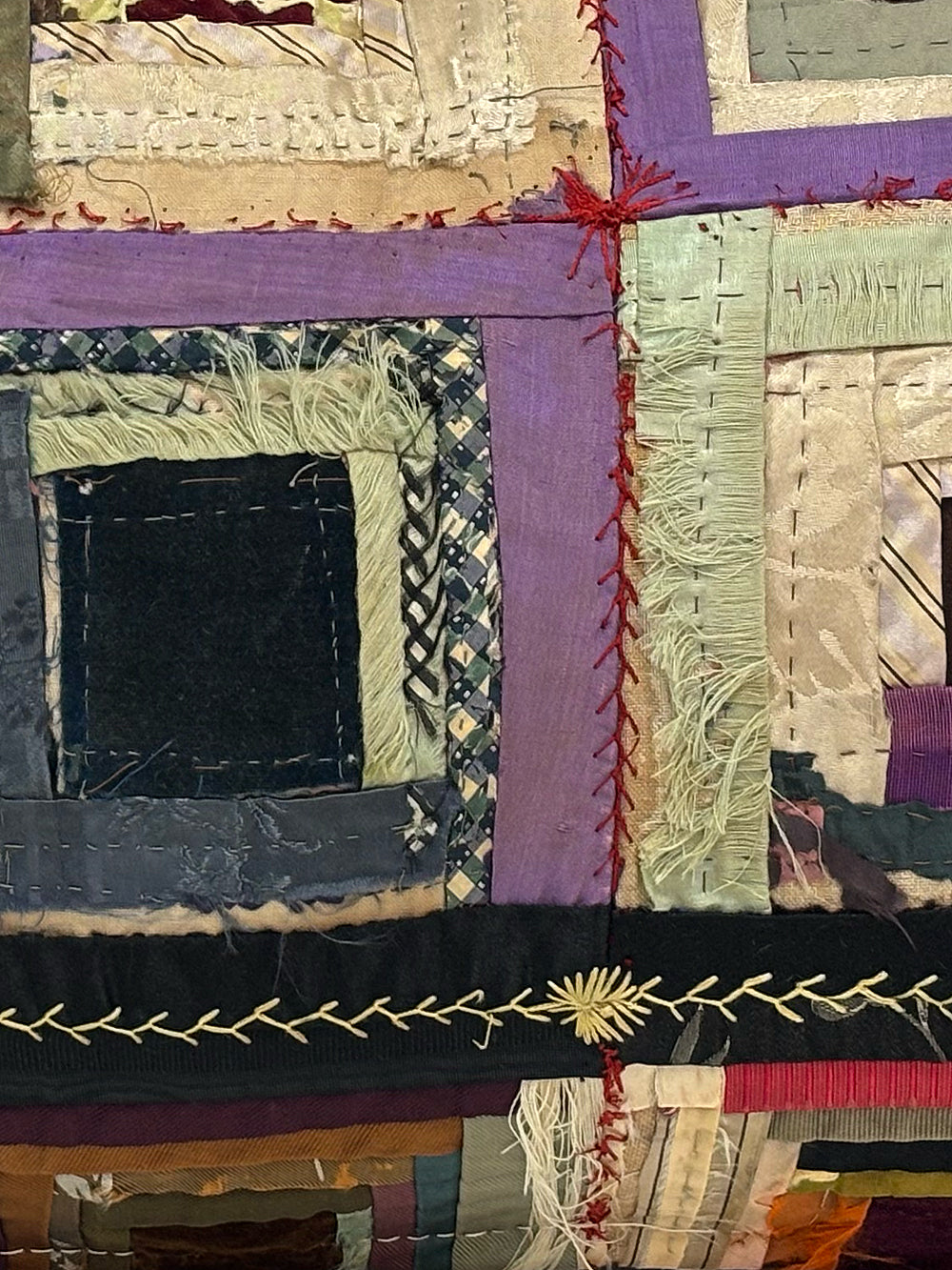 19th Century Log Cabin Patchwork Cushion | 1632