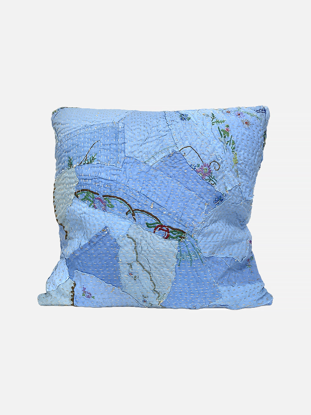 1920s Embroidered Cotton Patchwork Cushion | 1679