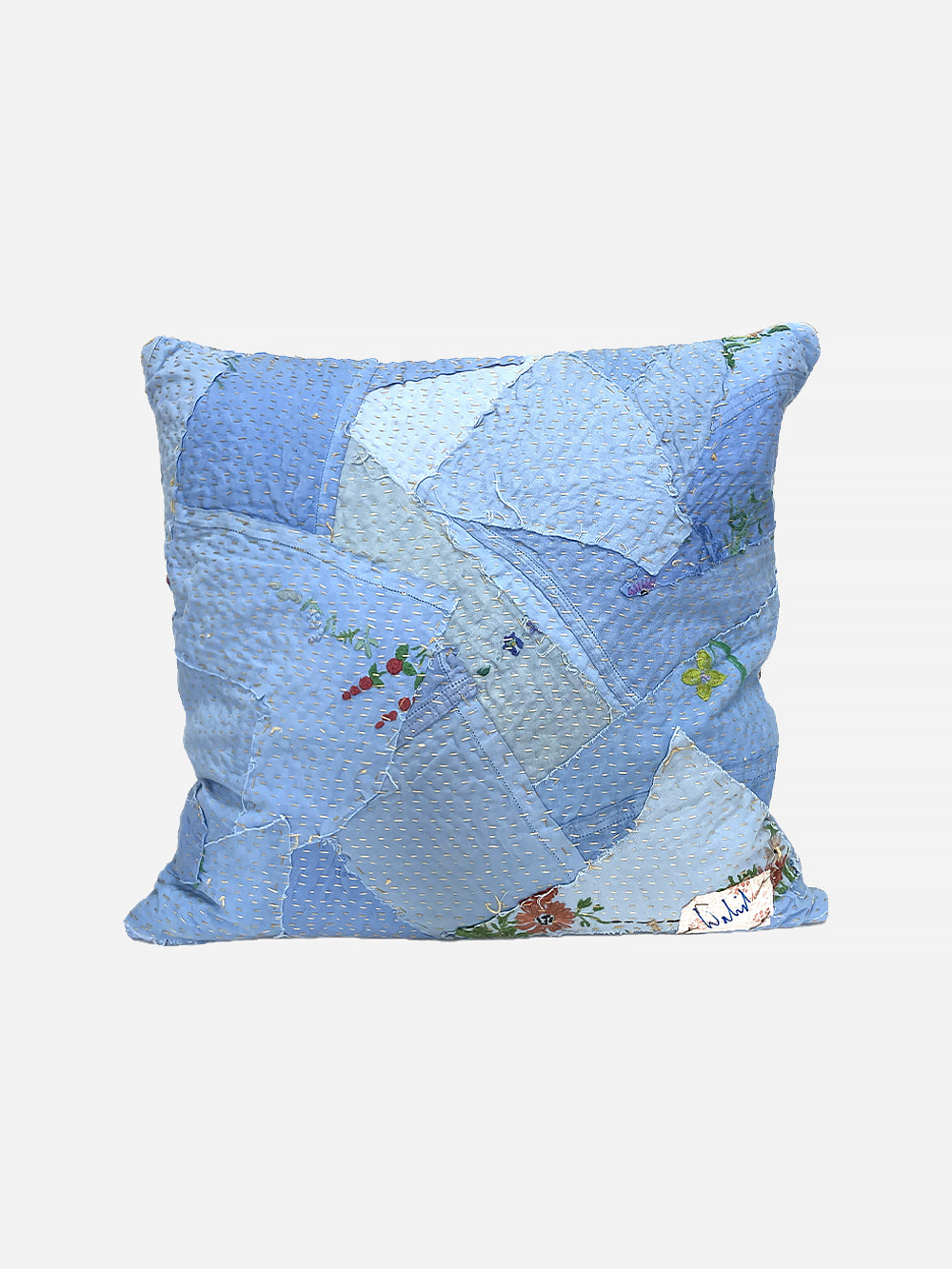 1920s Embroidered Cotton Patchwork Cushion | 1679