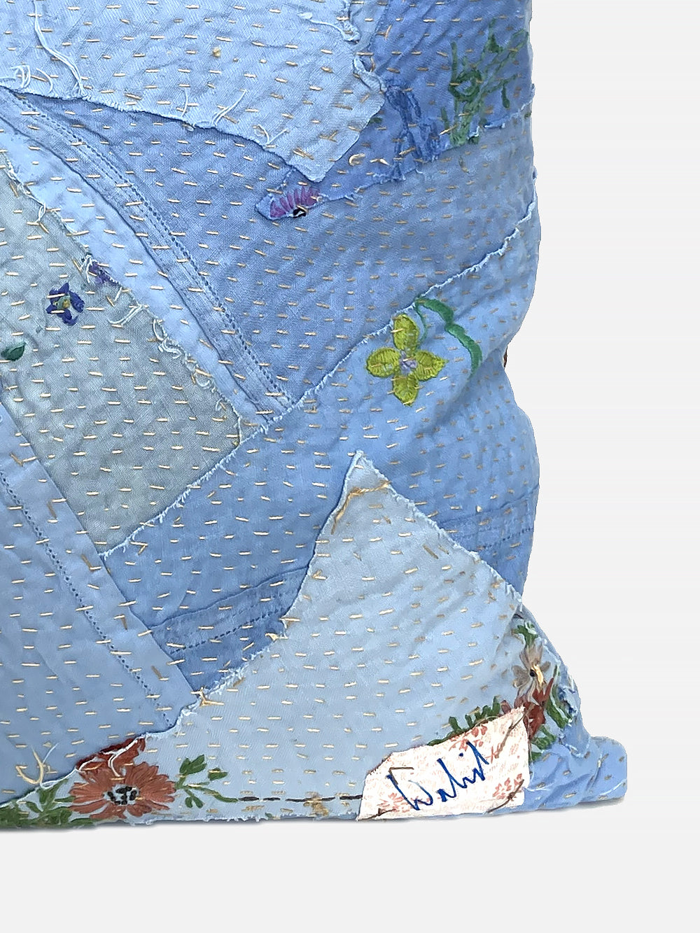 1920s Embroidered Cotton Patchwork Cushion | 1679