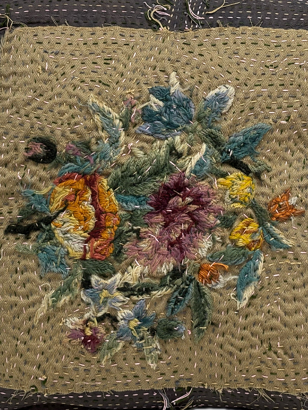 19th Century Woollen Needlepoint Cushion | 1711