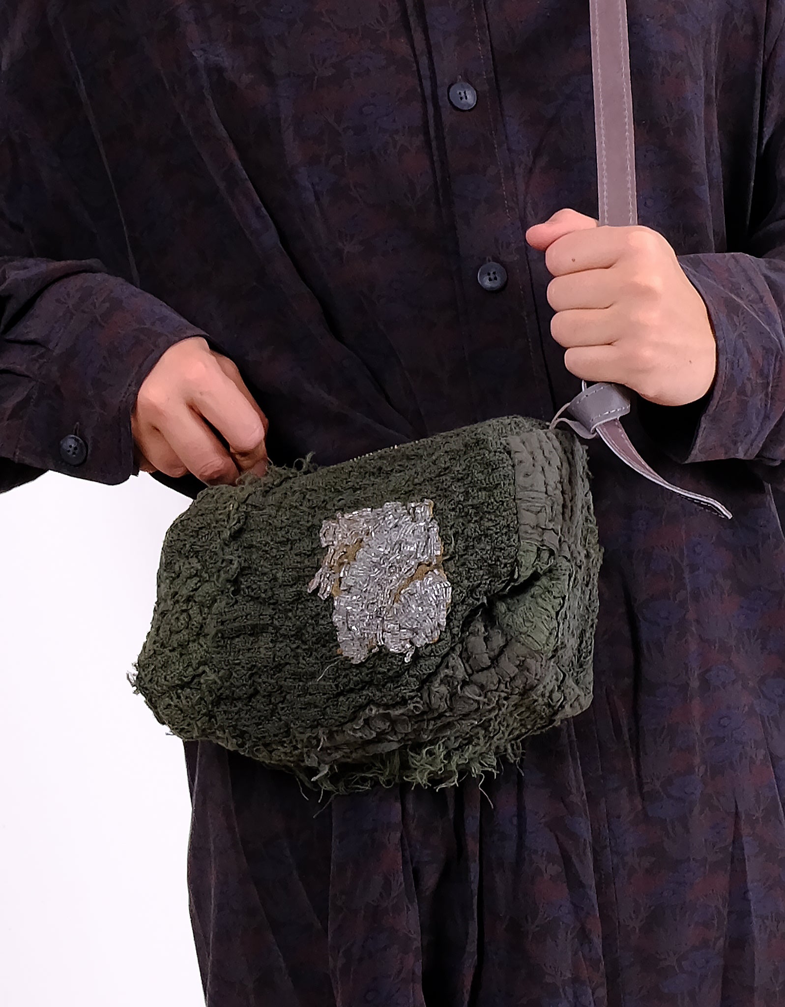 19th Century French Crochet Digby Bag