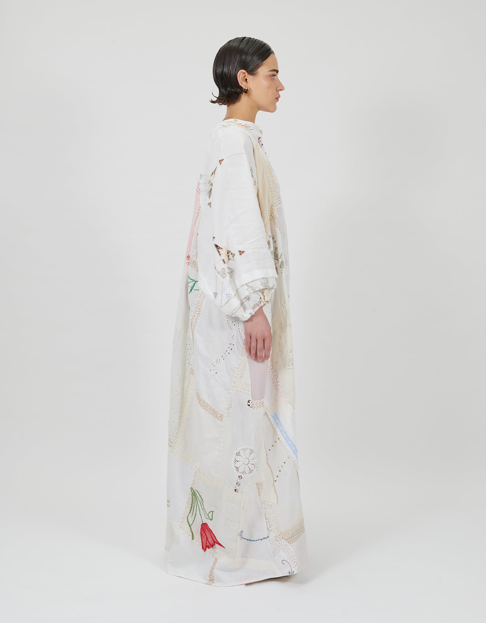 1920s Embroidered Linen Doris Dress