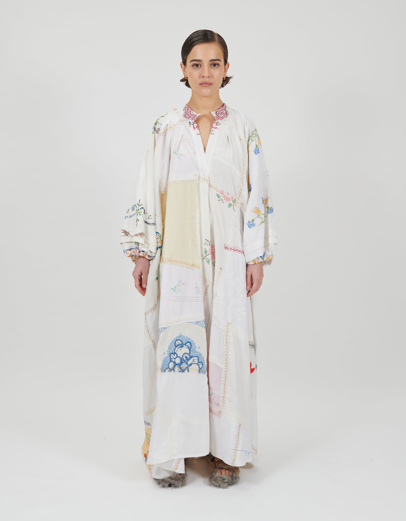 1920s Embroidered Linen Doris Dress