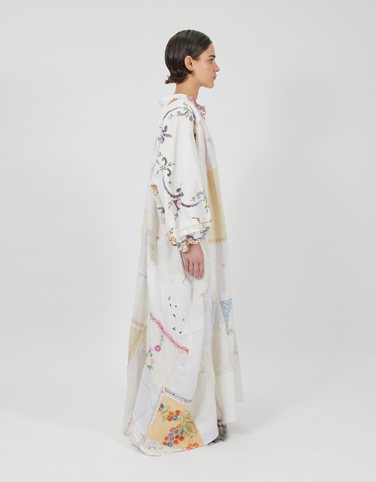 1920s Embroidered Linen Doris Dress