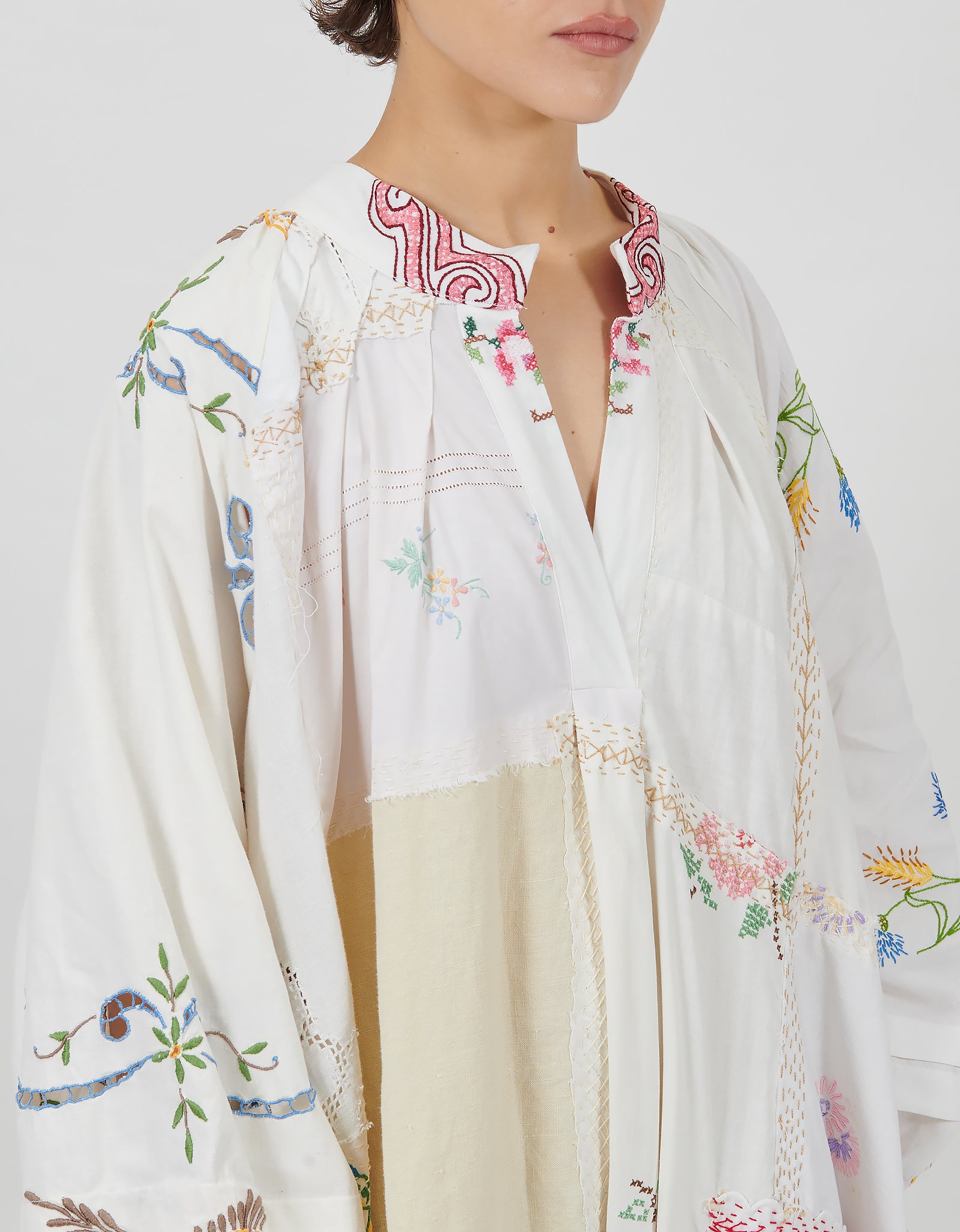 1920s Embroidered Linen Doris Dress