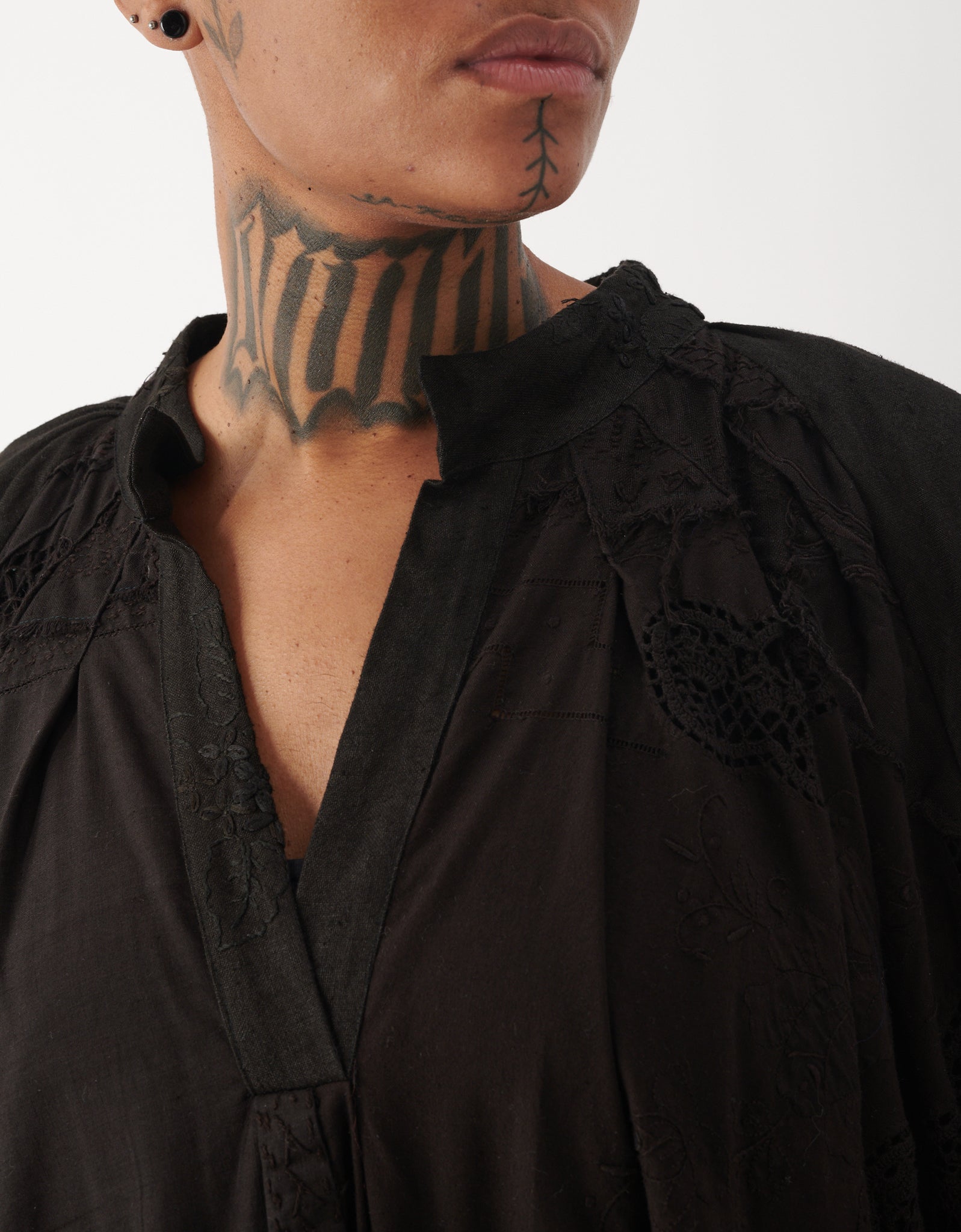 1920s Embroidered Linen Doris Dress