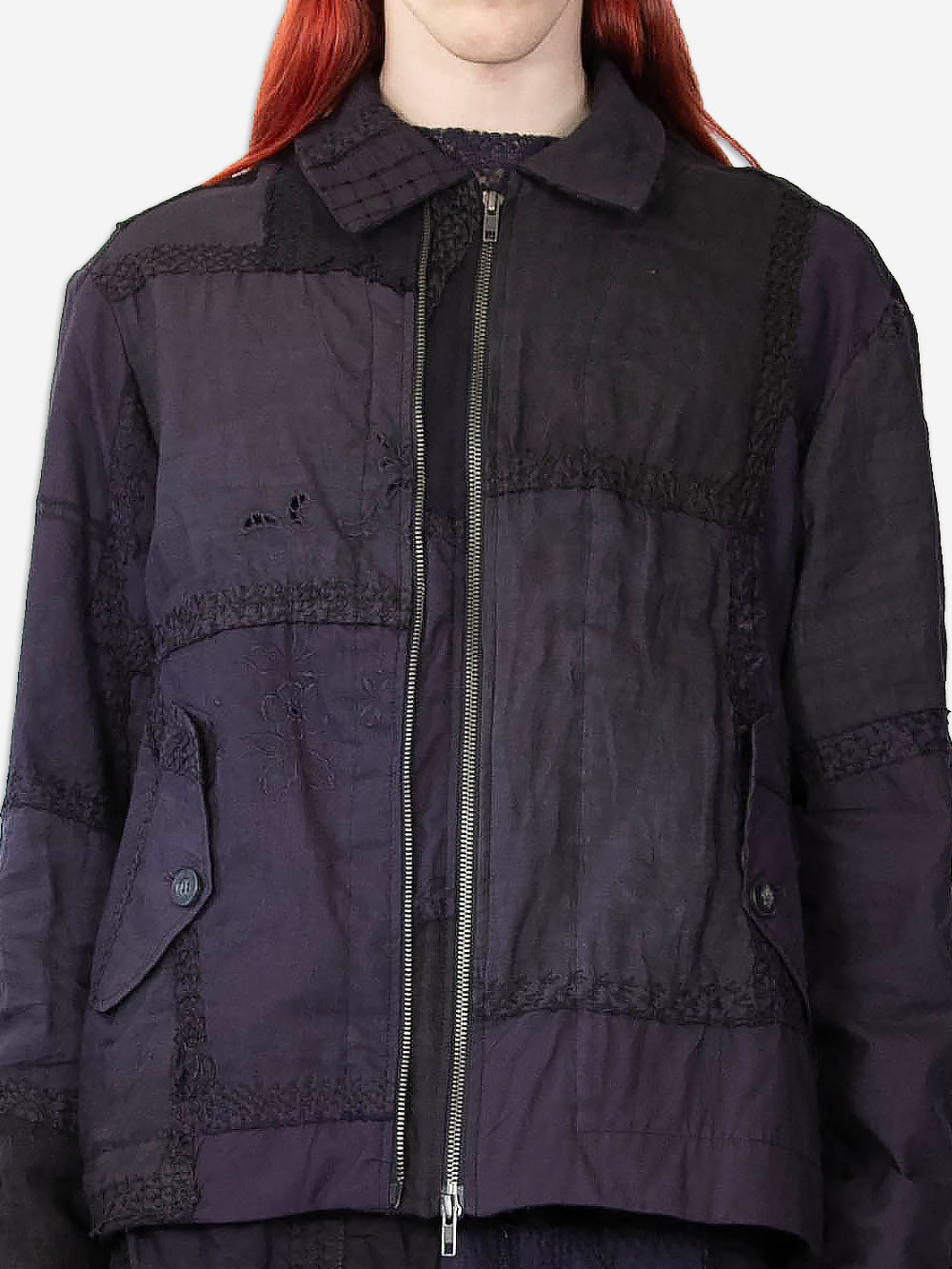 1920s Embroidered Re-Patch Double Zip Jacket