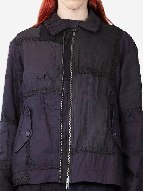 1920s Embroidered Re-Patch Double Zip Jacket