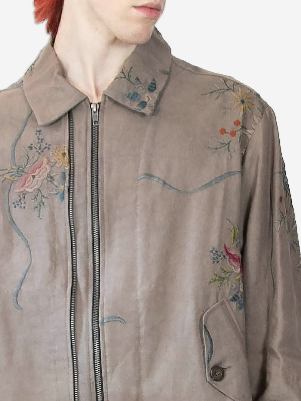 1920s Embroidered Re-Patch Double Zip Jacket