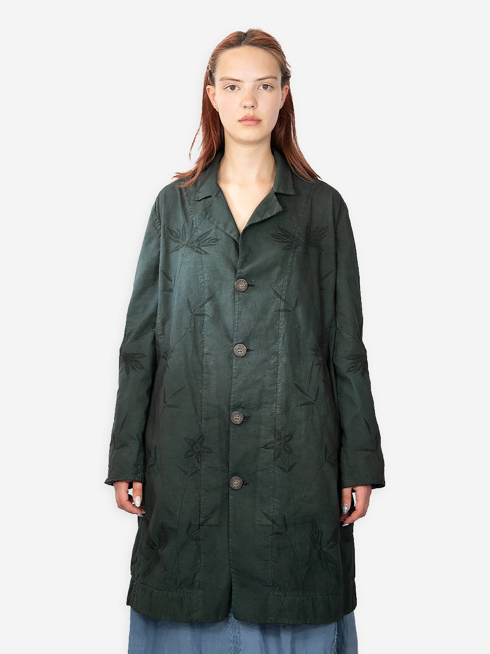 Vintage Embroidered Poplin Duster Coat