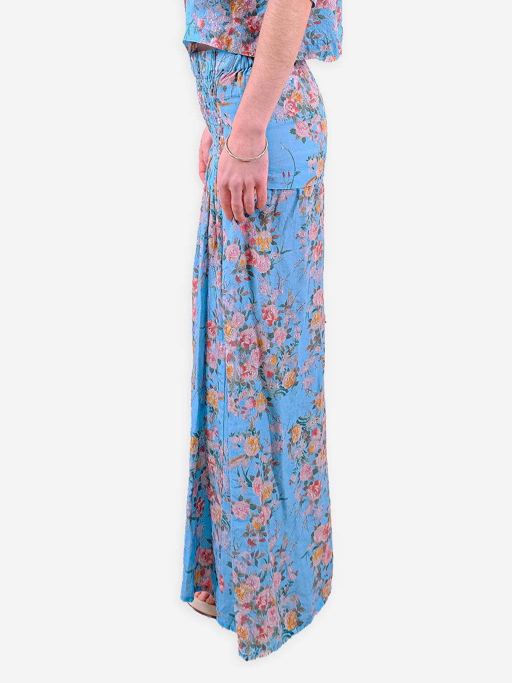 Vintage Chinese Printed Lily Skirt Dress