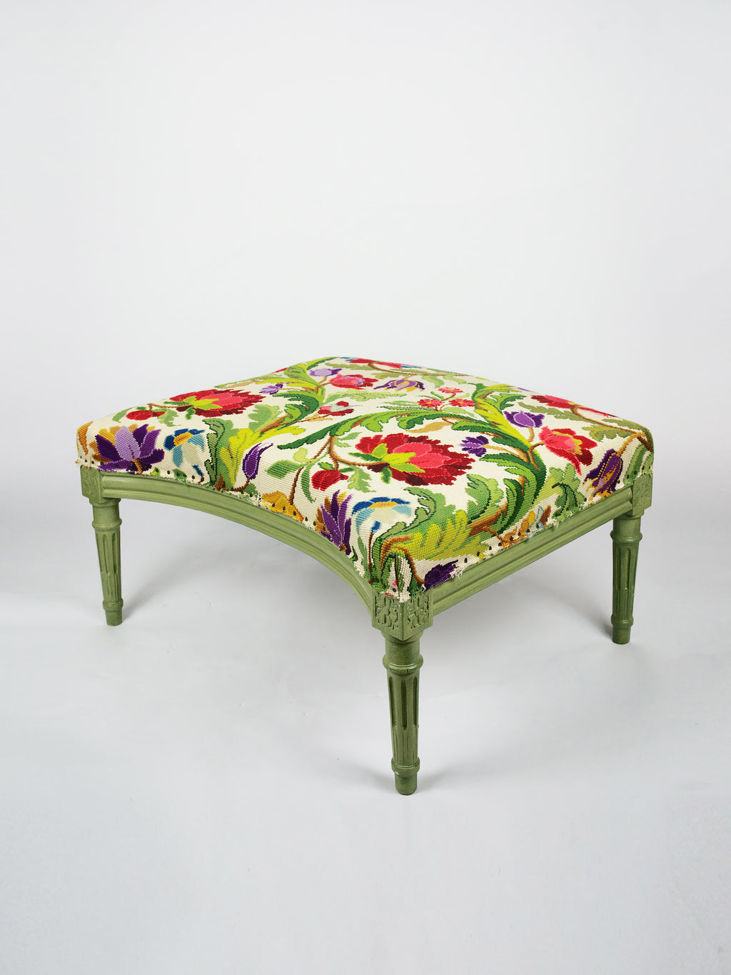 19th Century French Footstool & Cushion | 603