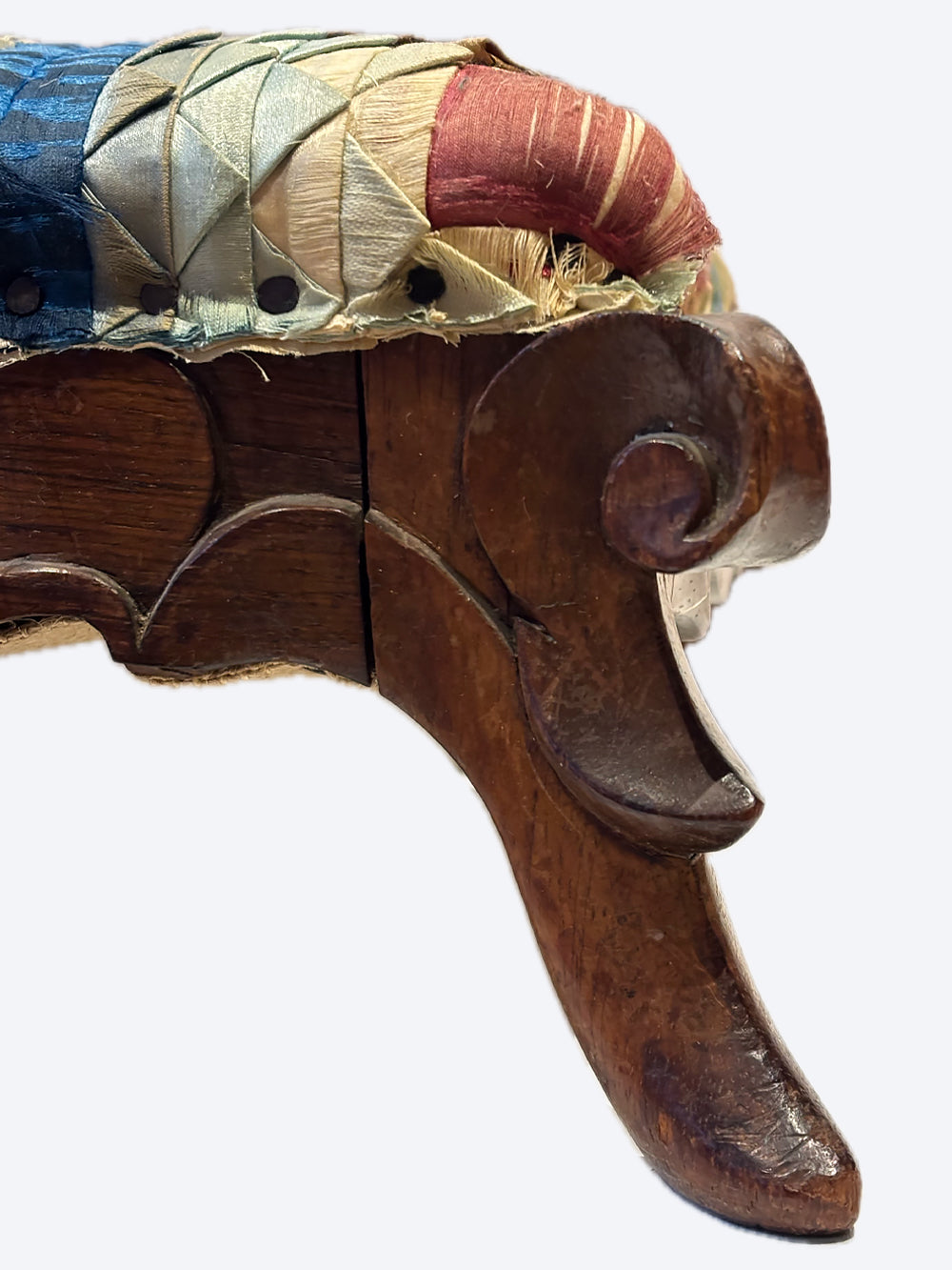 RESERVED | 19th Century Victorian Silk Footstool | 605