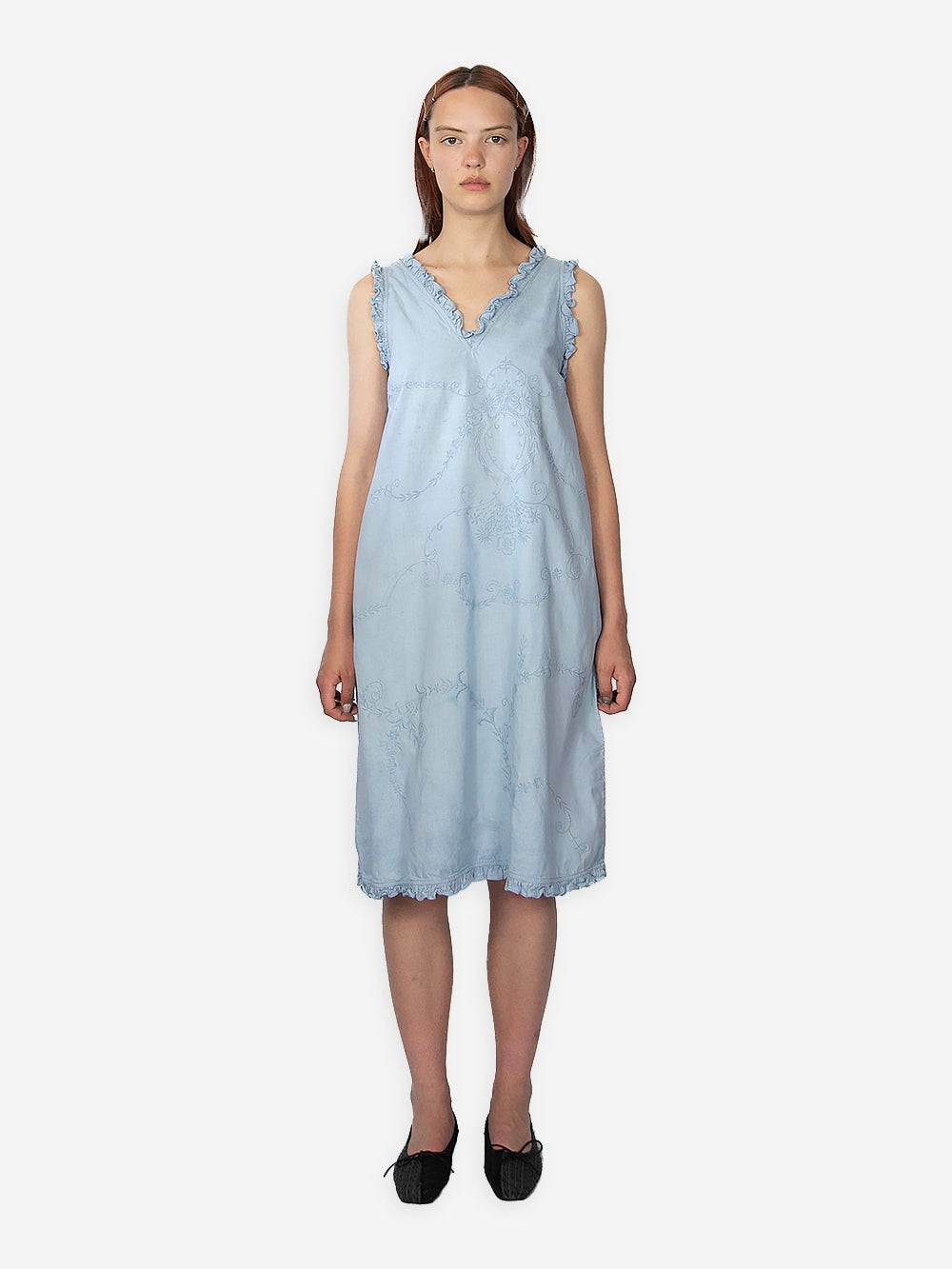 Vintage Embroidered Poplin Freya Dress