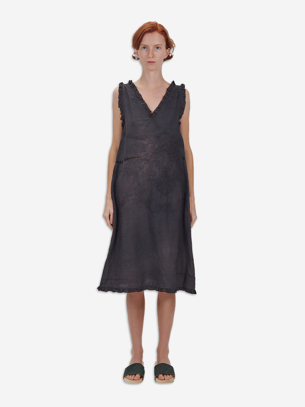 Vintage Embroidered Poplin Freya Dress