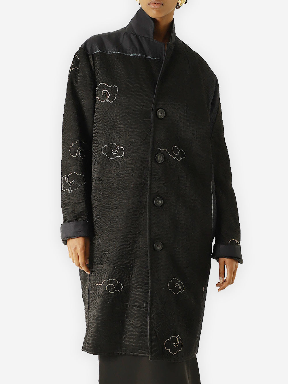 1920s Chinese Silk Kimono Gil Coat