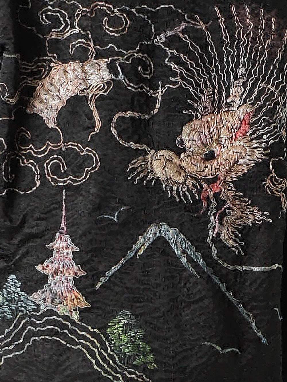 1920s Chinese Silk Kimono Gil Coat