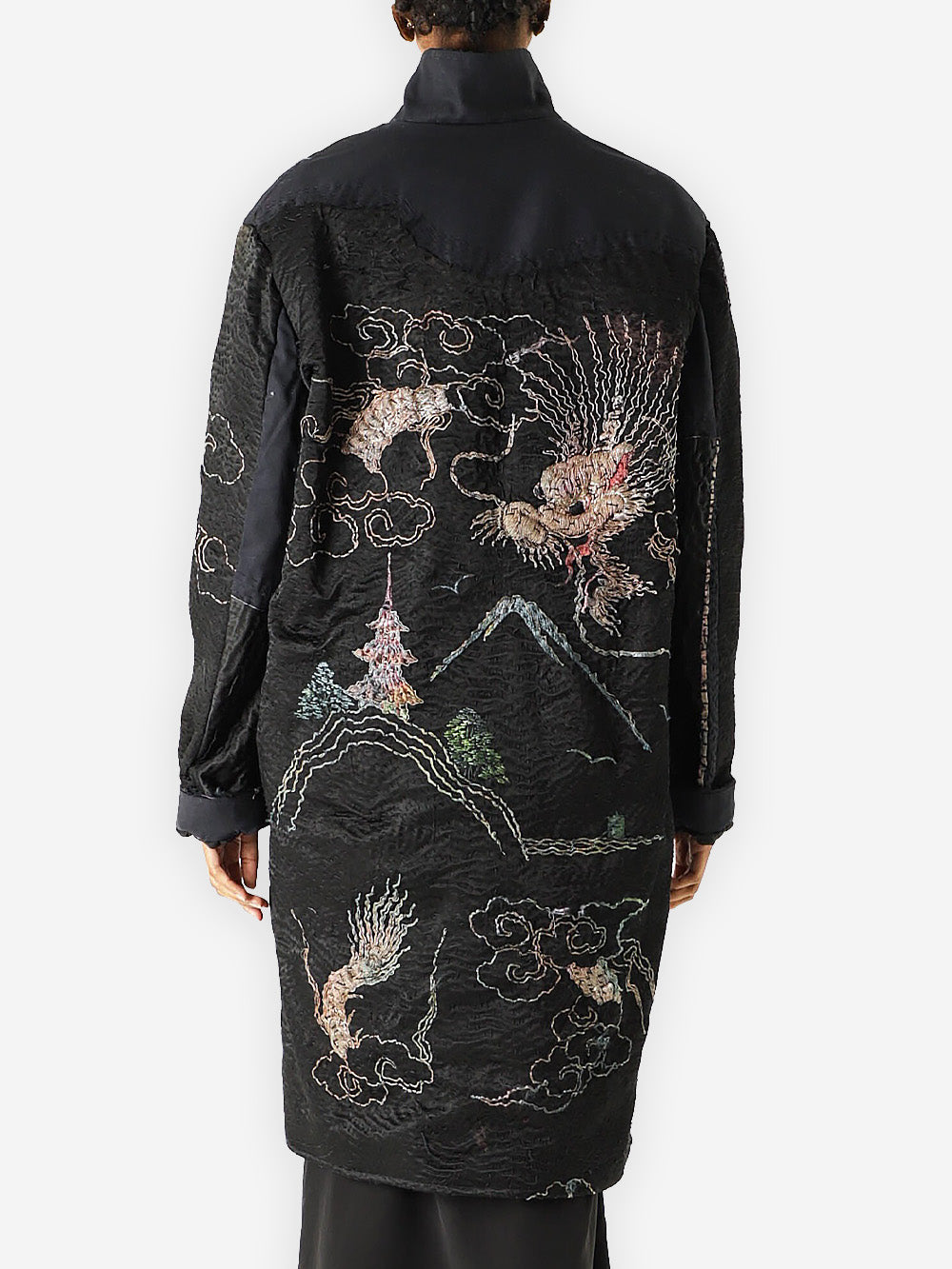 1920s Chinese Silk Kimono Gil Coat