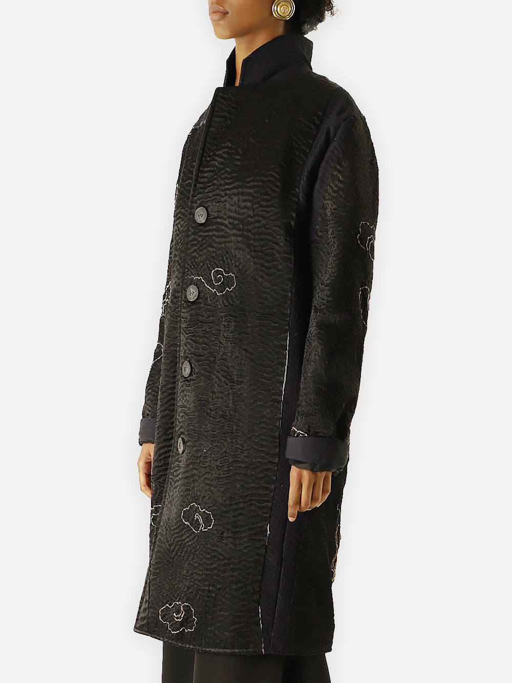 1920s Chinese Silk Kimono Gil Coat