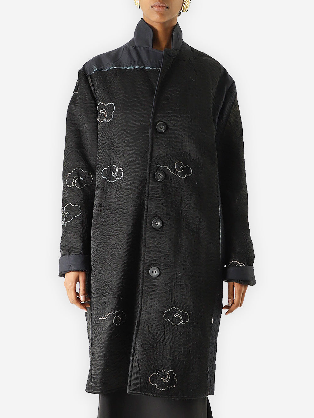 1920s Chinese Silk Kimono Gil Coat