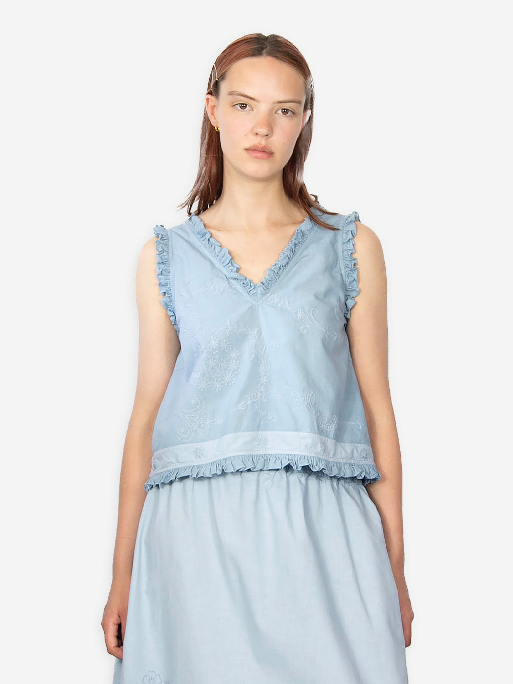 Vintage Embroidered Poplin Hana Top