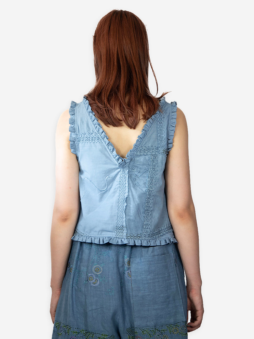 Vintage Embroidered Linen Hana Top
