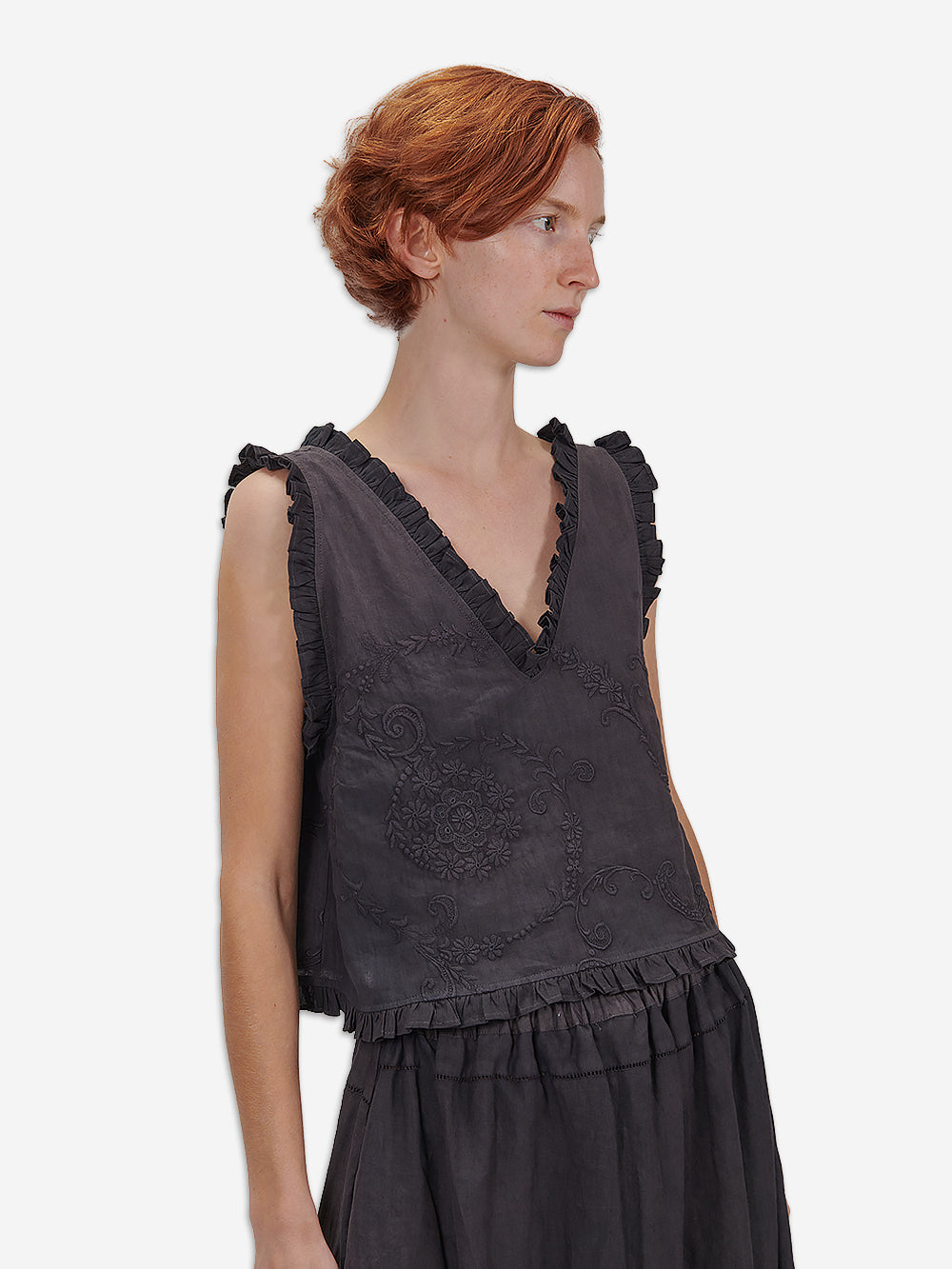 Vintage Embroidered Poplin Hana Top
